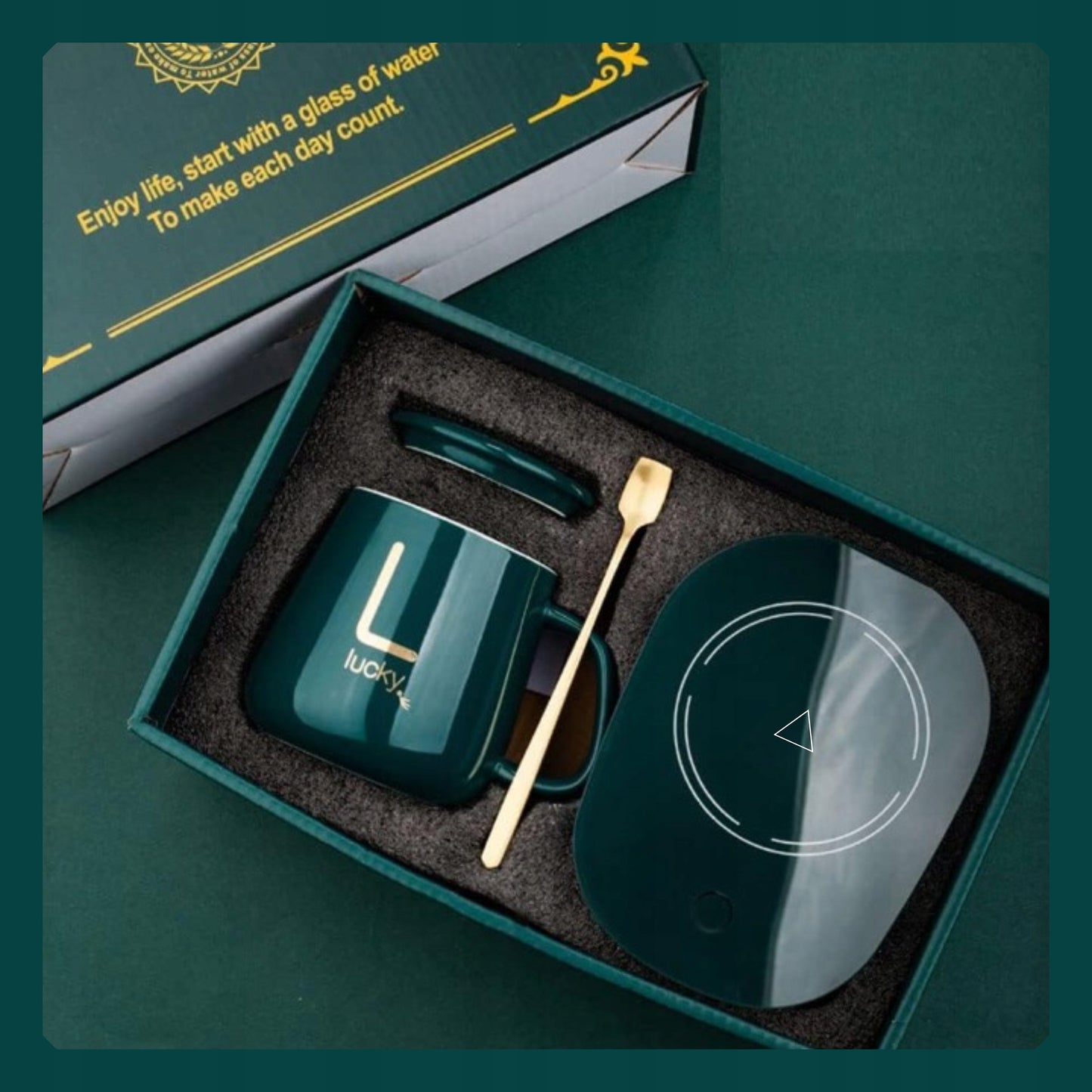 Podgrzewacz do Kubka z Ceramicznym Kubkiem - Zestaw Biurkowy