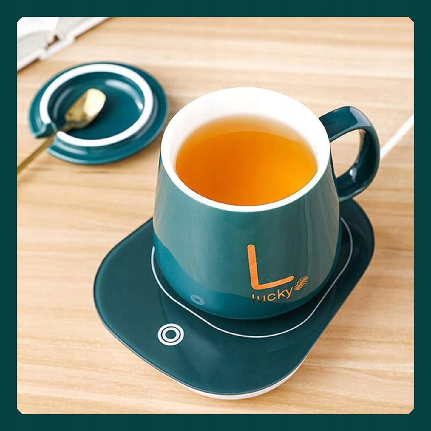 Podgrzewacz do Kubka z Ceramicznym Kubkiem - Zestaw Biurkowy