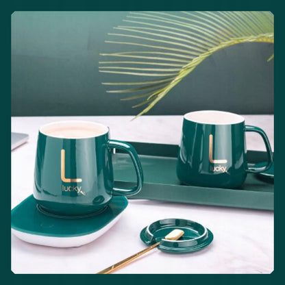 Podgrzewacz do Kubka z Ceramicznym Kubkiem - Zestaw Biurkowy