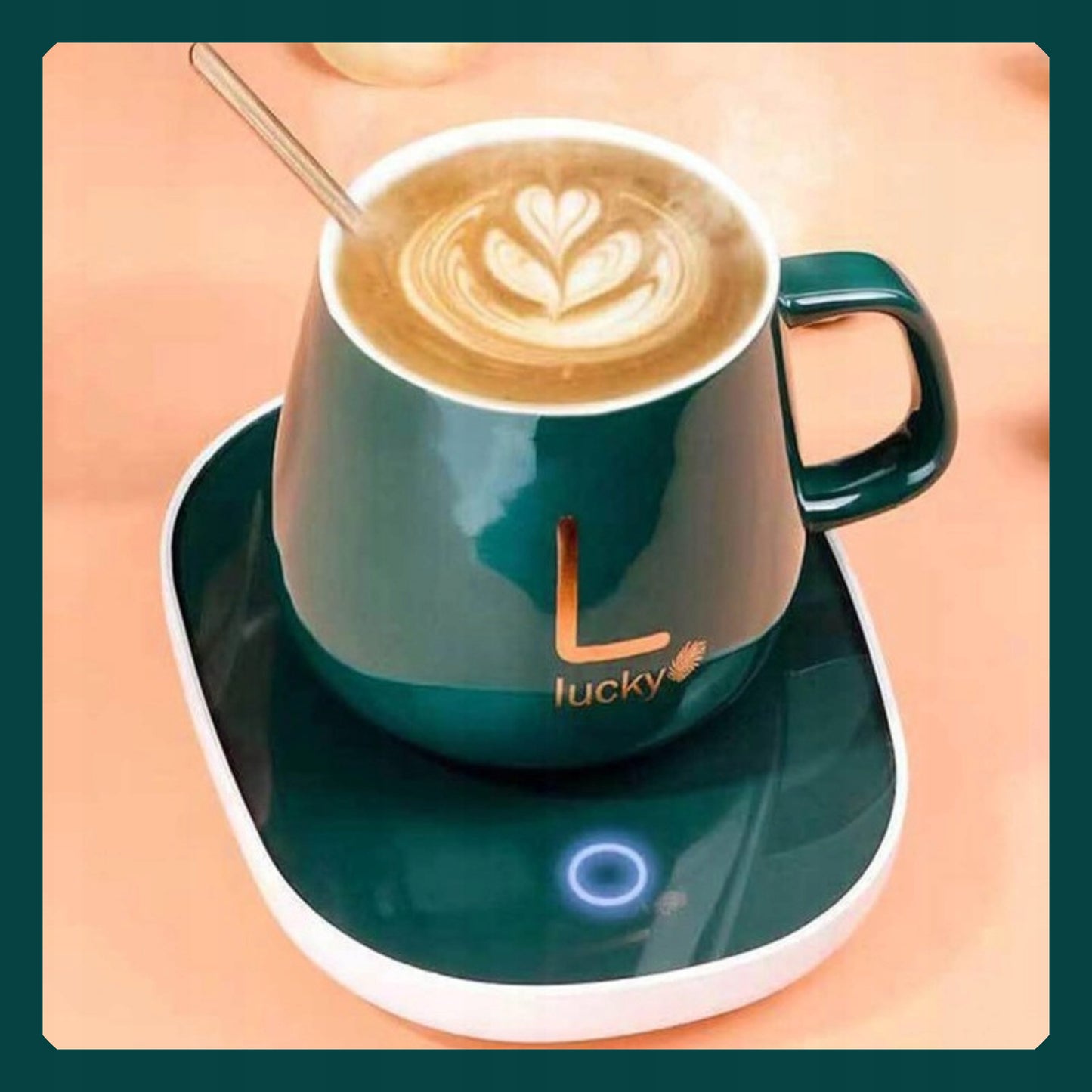 Podgrzewacz do Kubka z Ceramicznym Kubkiem - Zestaw Biurkowy