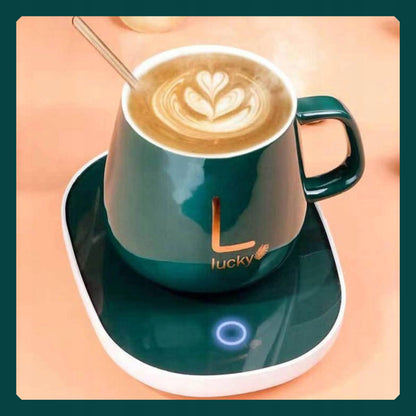 Podgrzewacz do Kubka z Ceramicznym Kubkiem - Zestaw Biurkowy